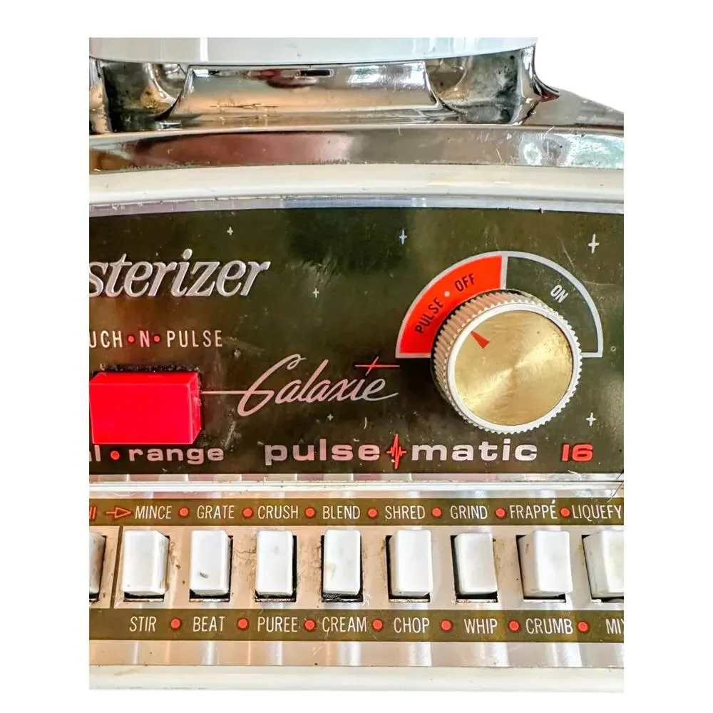 Vintage Osterizer Galaxie Pulse Matic 16 Blender Glass Jar USA Tested Works